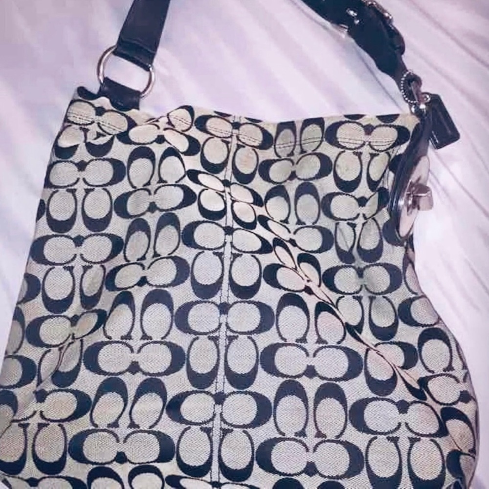Coach black & grey medium sized bag